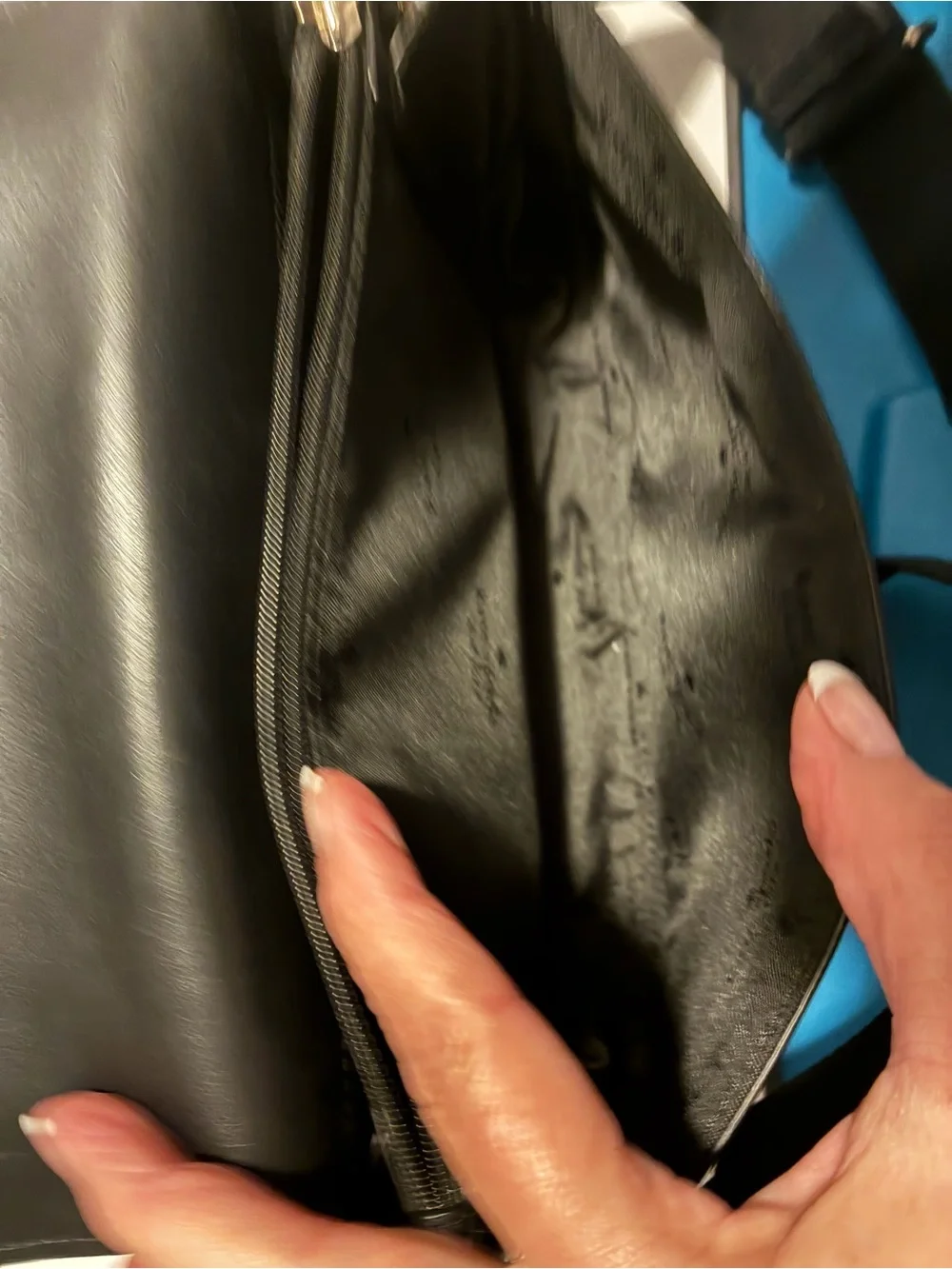 kate spade Black Leather Clutch with Gold Logo